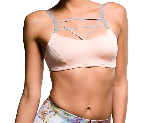 Onzie Cage Front Bra 368 - Blush - front close view