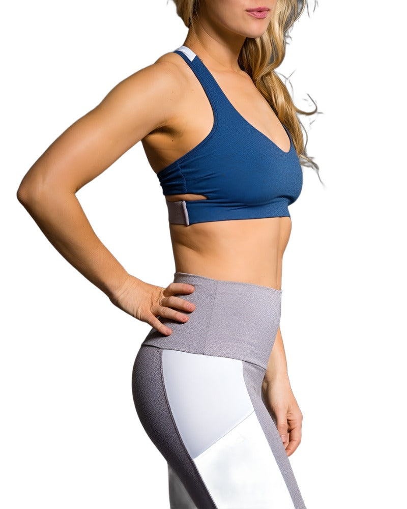Onzie Hot Yoga Wrap Bra 3600 - Moonlight Blue - side view