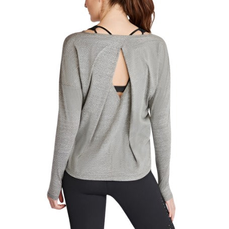 Onzie Hot Yoga Diamond Back Top 3129  -  Heather Grey -  rear view