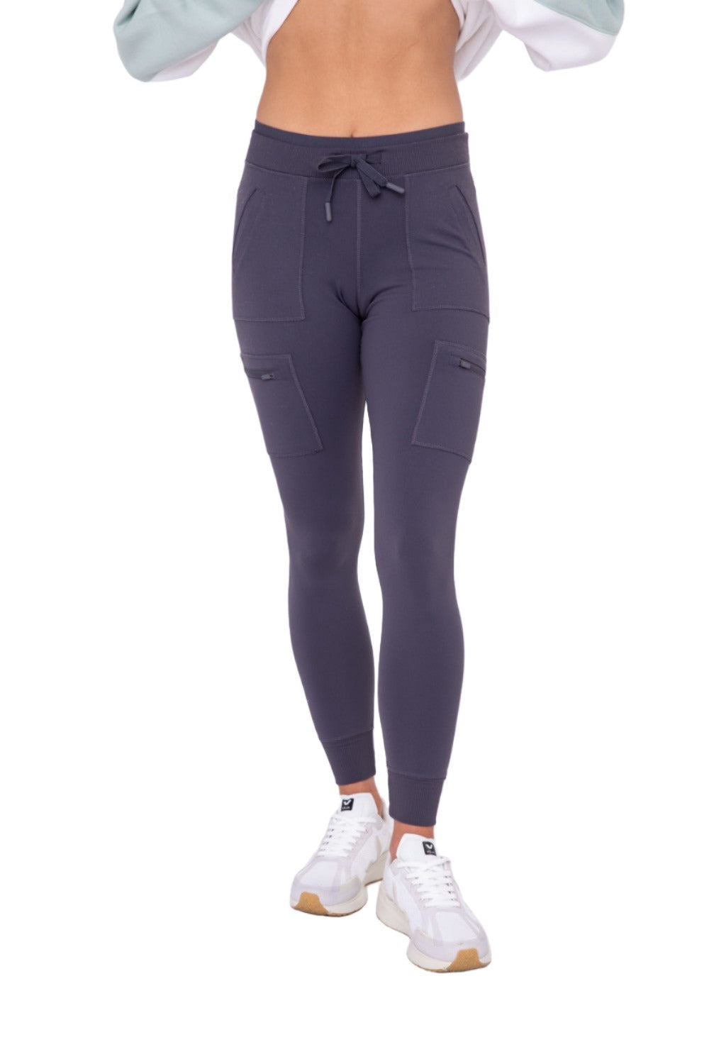 Mono B Fitted Cargo Pant AP1748 and Plus - Charcoal - Front View