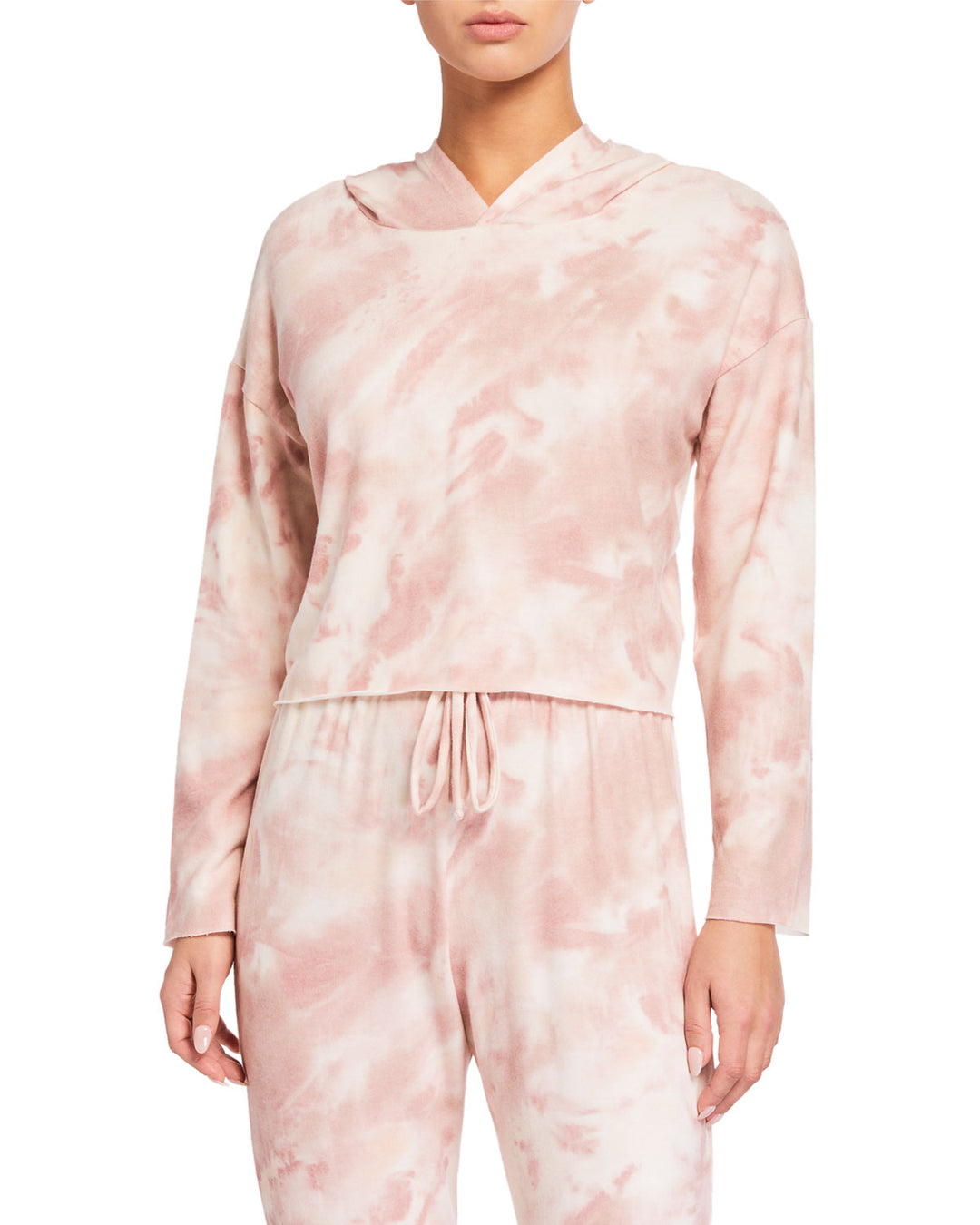 Onzie Flow Weekend Crop Hoodie 3710 - Petal Tie Dye - front view