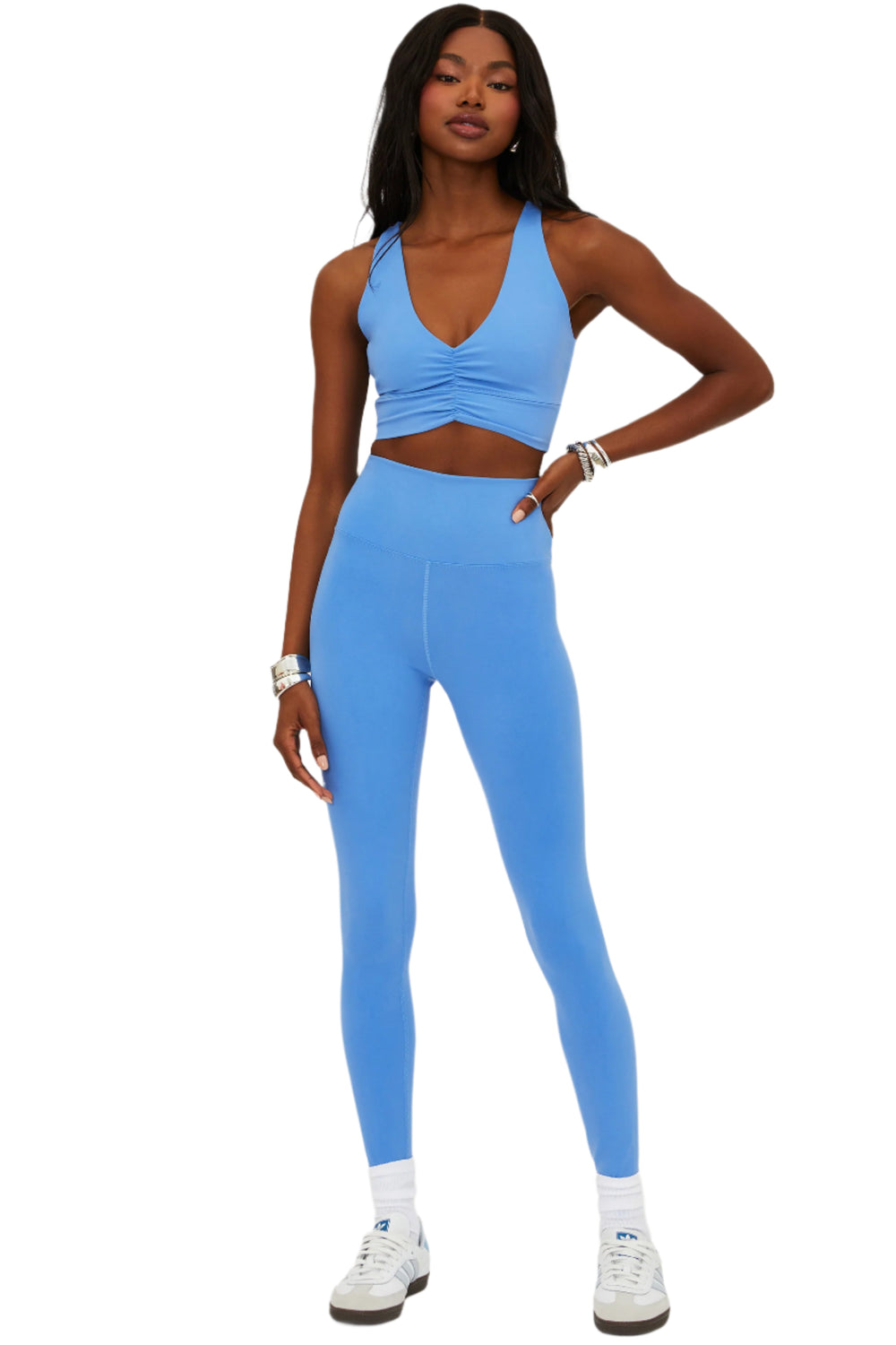 Beach Riot Piper Legging - Marina Blue - Front Full View