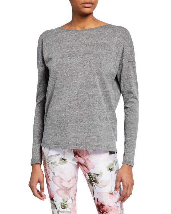 Onzie Hot Yoga Diamond Back Top 3129  -  Heather Grey -  front view